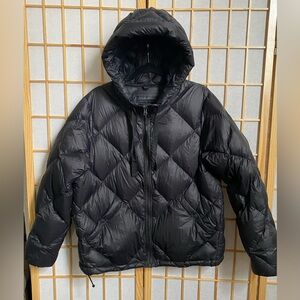 Eddie Bauer Black Women's Quilted Hooded Puffer Large
